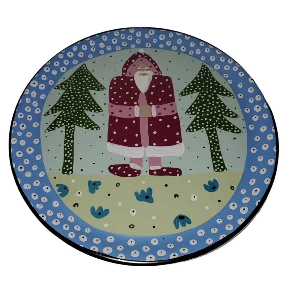 Droll Designs Essex Collection Portugal Santa Christmas Serving Platter